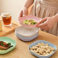10 Random Color Square Plates with 1 Stand