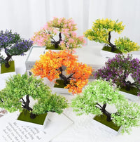 Artificial Plants Bonsai Small Tree Pot Plant Flowers Potted Ornaments for