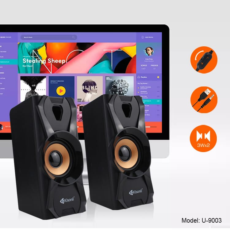 Ultra Loud Subwoofer Kisonli U-9003 Multimedia 3wx2 Speaker for PC & Laptop