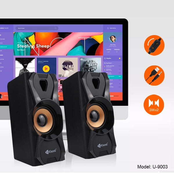 Ultra Loud Subwoofer Kisonli U-9003 Multimedia 3wx2 Speaker for PC & Laptop