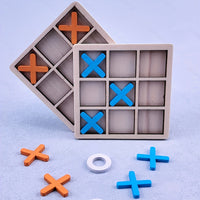 A Colorful Wooden Xo Game Set That Enhances Color Recognition, Geometric