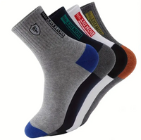 Pack of 5 Comfortable & Soft Men's Mid-Calf Socks, Trendy Casual and Sports
