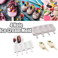 Silicone 3/8 Cavity Ice Cream Molds, Popsicle Mold, Can Reuse, Ice Cream