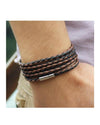 Men's Leather Bracelet - Brown & Black
