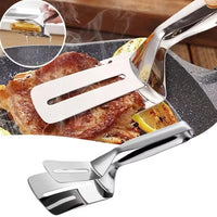 Multi-purpose Stainless Steel Cooking Tongs: Spatula, BBQ Clip, & More