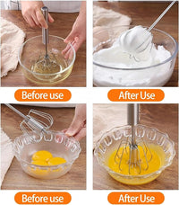 1pc, Semi Automatic Egg Whisk, Stainless Steel Hand Push Whisk, Egg Beater