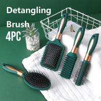 Anti-static Smooth 4pc Hair Air Cushion Comb Dark Green Plastic Comb Scalp