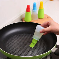 Portable Silicone Oil Bottle with Brush