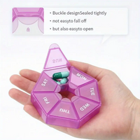 Circular 7-Day Pill Organizer Box Portable Weekly Medicine Holder