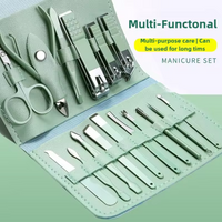 16 Pcs Stainless Steel Portable Nail Clipper Set Professional Pedicure Kit