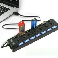 High Speed 4 Ports USB 3.0 Hub with On/Off Switch USB Hub for Desktop Laptop