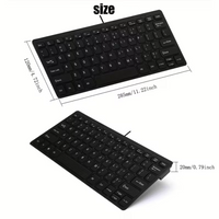 K-1000 Mini Keyboard 78-Key Mini Keyboard USB Powered Wired Keyboard