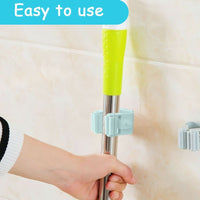 Single PC Mop Broom Self Adhesive Broom Holder Wall Without Drilling Tool Holder