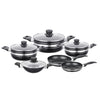10 PC Non Stick Cookware Set - 2 Frying Pans, 1 Hopper Pan with Lid, 3