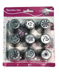 Stainless Steel Russian Nozzle Set 9 Pcs - Silver