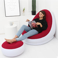 Comfortable Inflatable Sofa Set with Footrest 2pcs Air Lounge Chairs for