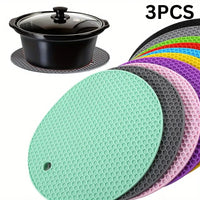 3pcs Multifunctional Silicone Insulation Mat, Thick Can Opener Gripper Mat