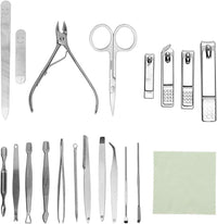 Nail Clipper 19 PC Silver Stainless Steel Nail Cutter Cutter Fingernail