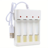 Fast-charging USB Battery Charger with 4 Slots - Smart, Compatible with