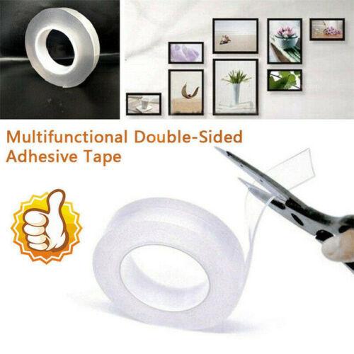 3m & 1m Nano Magic Tape Double Sided Strong Reusable Washable Strong Self