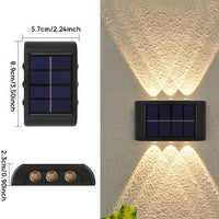 2pcs 6 LED Solar Wall Lamp / Outdoor Waterproof Up and Down Light Lighting