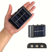 2pcs 6 LED Solar Wall Lamp / Outdoor Waterproof Up and Down Light Lighting