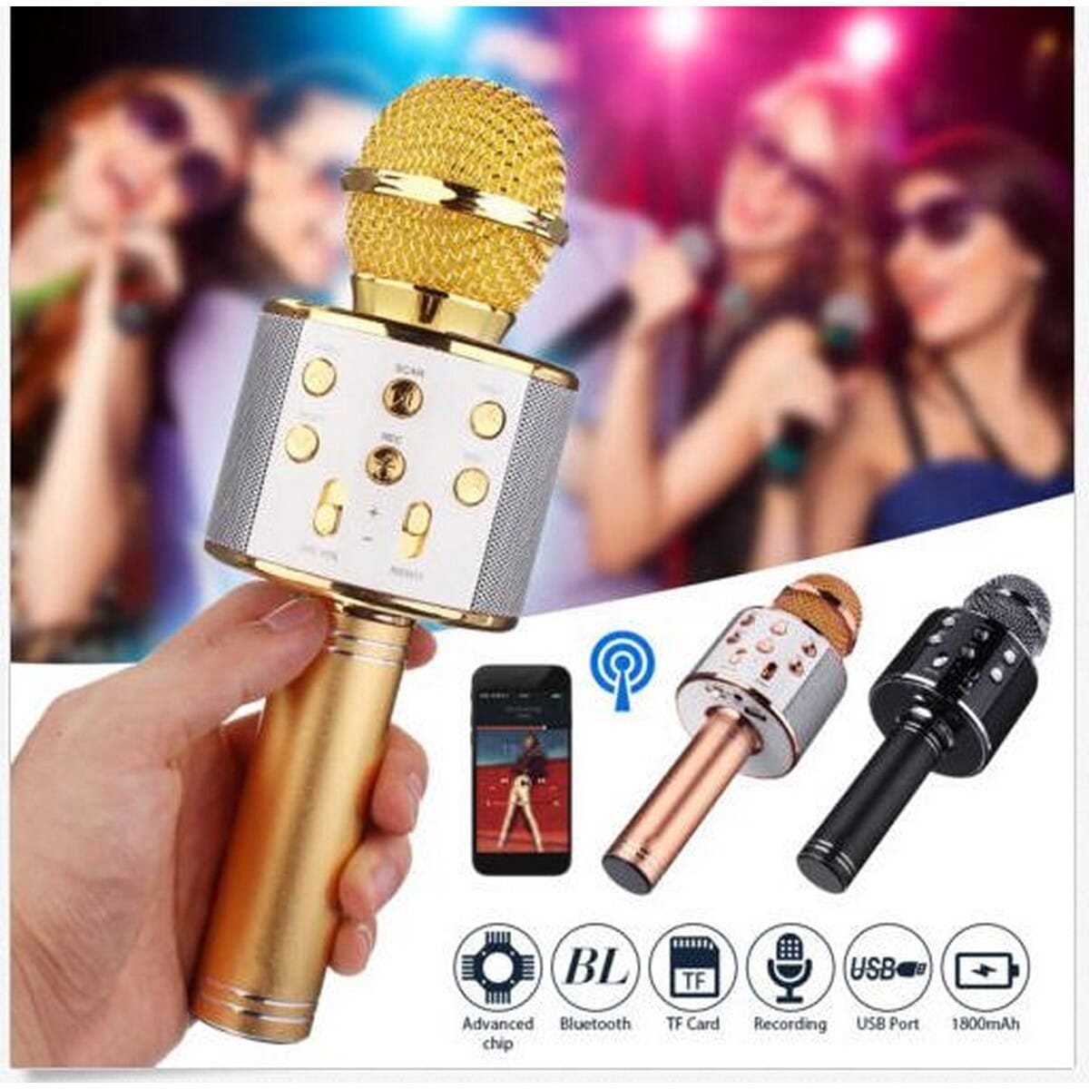 Professional Bluetooth Wireless Microphone Speaker Handheld Microphone
