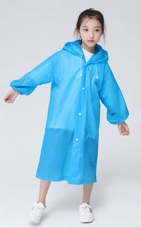 Kids Children Raincoat Rainsuit Long Hoodie Cover Waterproof Rain Poncho