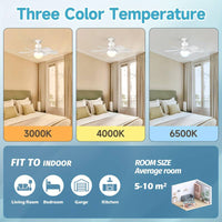Ceiling Fans with Lights and Remote, 40w E27 Socket Fan Light, Quiet Ceiling