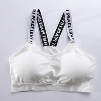Women Sport Bra Fitness Letters Yoga Wrap Chest Bra Running Yoga Gym Fitness