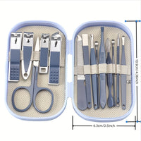 14pcs Premium Manicure and Pedicure Kit in Pink and Blue, Featuring