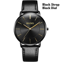Olevs Men Boys Gents Leather Strap Casual Party Fashionable Elegant Rich