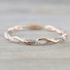 Rose Gold Ring with Classical Twist with Crystals Zirconia Wedding