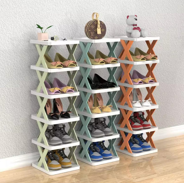 5 Layer Shoe Cabinet Storage Organizer X Shaped Shoe Rack Organizer
