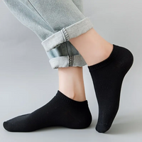 3 Pairs Unisex Casual Plain Color Boat Socks Thin Breathable Comfy