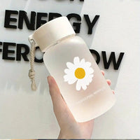 1pc 550ml/18.6oz Small Daisy Transparent Plastic Water Bottle Creative