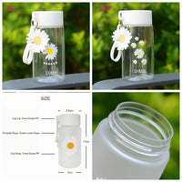 1pc 550ml/18.6oz Small Daisy Transparent Plastic Water Bottle Creative
