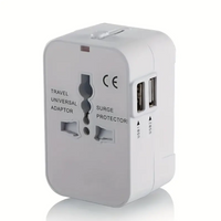 Travel Charger with Dual USB Charging Ports, 2 USB Charger, World All in One