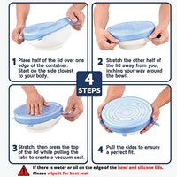 6 Pcs Per Set Silicone Lids Food Cover Food Cover Reusable Food Storage Lids