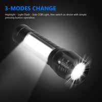 Mini LED Rechargeable Flashlight Light Camping COB Light Flashlight