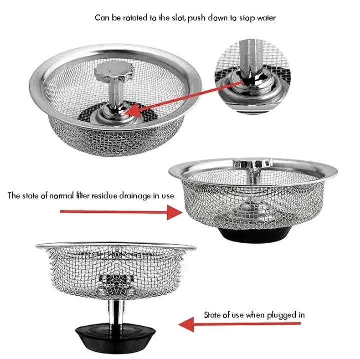 1 Kitchen Sink Filter Plug, 2-in-1 Filter, Kitchen Sink Woven Filter and