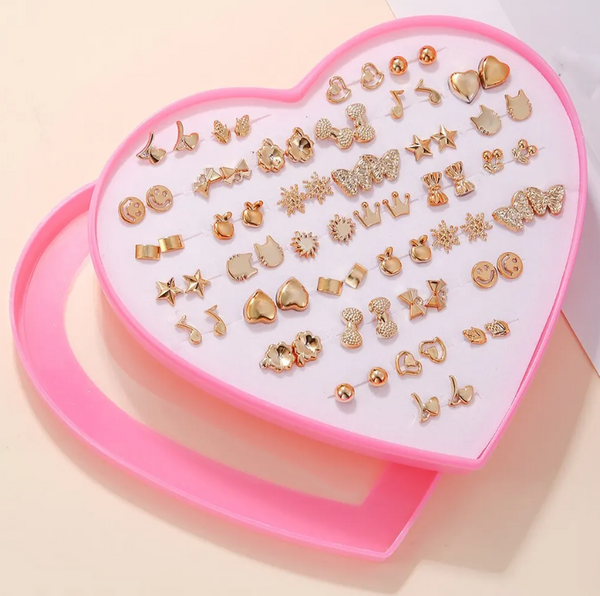 Design Random 36 Pairs/Lot Lovely Mini Earing Cute Snowflakes Cat Butterfly