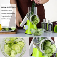 Tabletop Drum Grater Shredder Rotary with 3 Stainless Steel Rotary Blades