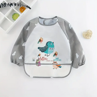 Cartoon Waterproof Long Sleeved Bib, Soft Feeding Bib, Great Christmas