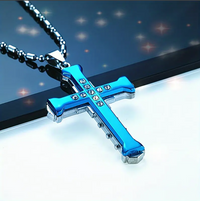 Unisex Cross Pendant Necklace with Rhinestones Iconic and Stylish Jewelry |