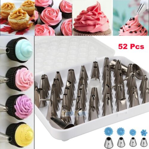 52 Pcs Icing Nozzle Piping Tips Set Cake Frosting Decorating Nozzles Sugar