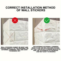 5pcs 3d Wall Stickers Wallpaper Foam Soft Tiles, Bedroom Faux Brick