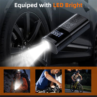 Portable Tire Inflator 150psi | Digital Display, LED Lighting, Triple Speed