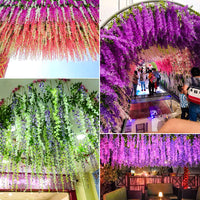 110cm Artificial Flower 1pcs- 5pcs Simulation Wisteria Vine Hanging Plant
