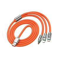 120w 3 in 1 USB Cable 6a Fast Charging Cable Micro USB Type C Charging Cable